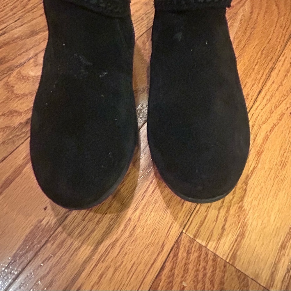 Minnetonka Dixon Black Suede Western Ankle Boots Women’s 8.5 Festival Boho Zip - Picture 9 of 10